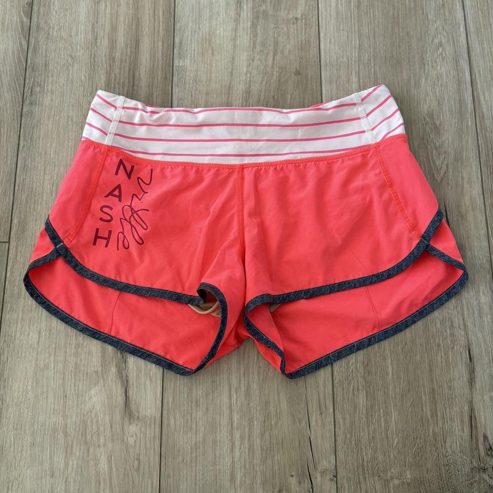 Lululemon Women's Bright Pink Running Shorts Size 4‎ Back Zip Pocket Nashville